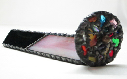 K9 Iridescent Pink with Black Stained Glass Kaleidoscope by Artworks by Linda Carpenter / Daytona Beach Art Works